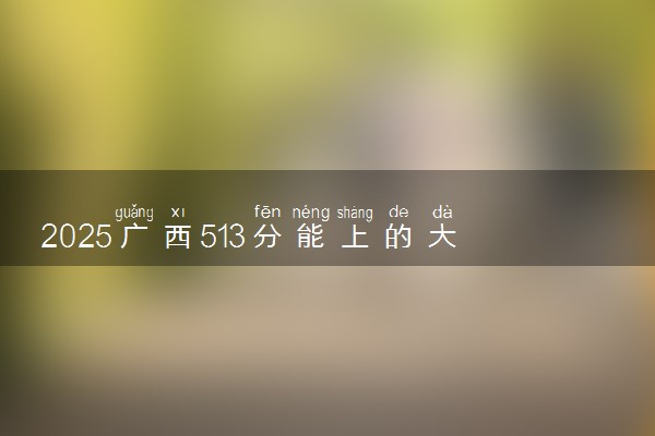 2025广西513分能上的大学有哪些 可以报考院校名单