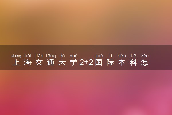 上海交通大学2+2国际本科怎么样 值得读吗