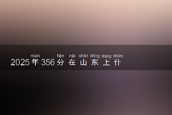 2025年356分在山东上什么大学好 近三年录取分数线是多少