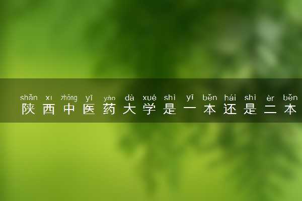 陕西中医药大学是一本还是二本 算好大学吗