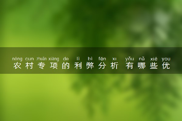 农村专项的利弊分析 有哪些优缺点