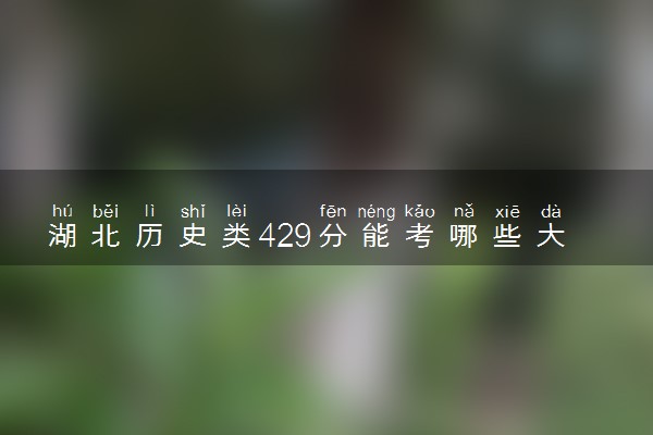 湖北历史类429分能考哪些大学 2025考生稳上的大学名单