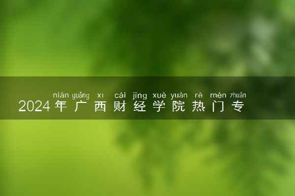 2024年广西财经学院热门专业全国排名 有哪些专业比较好