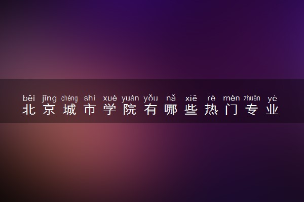 北京城市学院有哪些热门专业 推荐的王牌专业