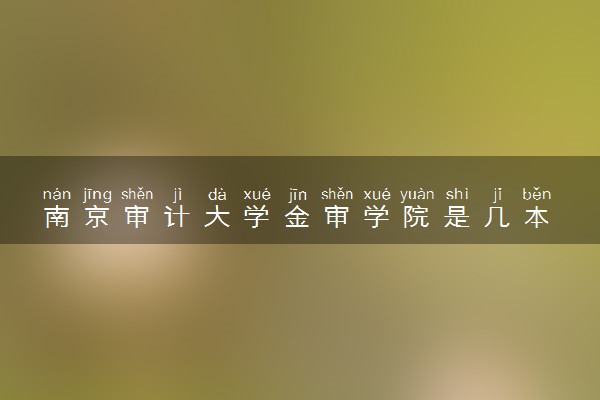 南京审计大学金审学院是几本 是一本还是二本大学