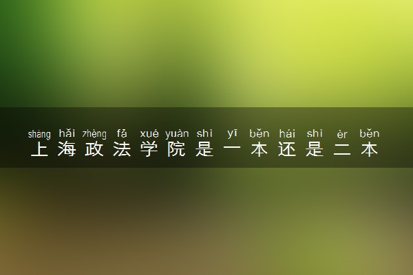 上海政法学院是一本还是二本 算好大学吗