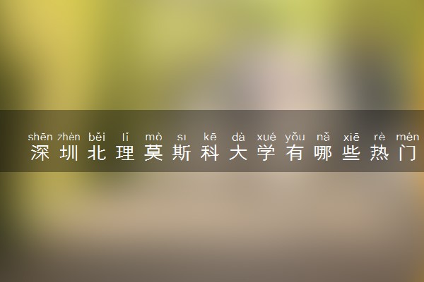 深圳北理莫斯科大学有哪些热门专业 推荐的王牌专业