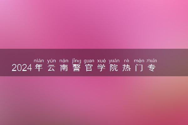 2024年云南警官学院热门专业全国排名 有哪些专业比较好