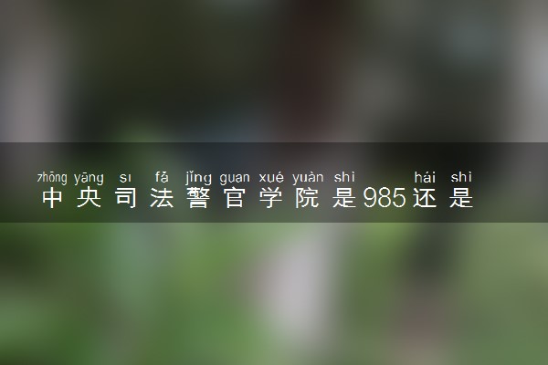 中央司法警官学院是985还是211 含金量怎么样