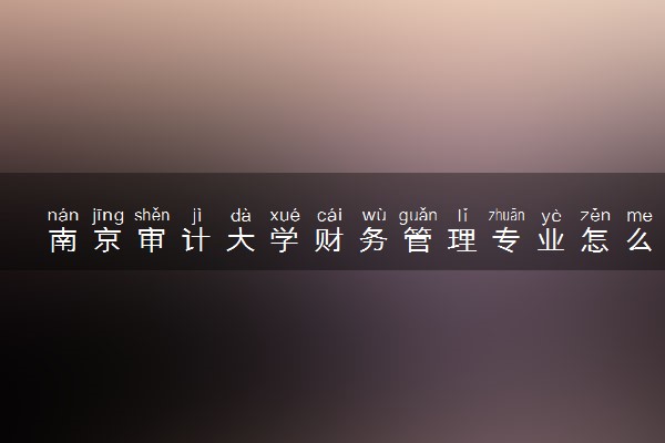 南京审计大学财务管理专业怎么样 录取分数线多少