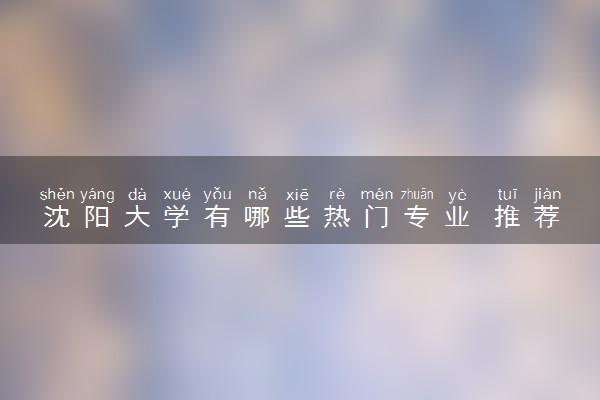 沈阳大学有哪些热门专业 推荐的王牌专业