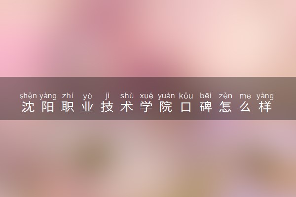 沈阳职业技术学院口碑怎么样 学校好不好