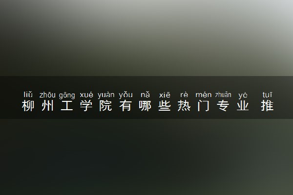柳州工学院有哪些热门专业 推荐的王牌专业