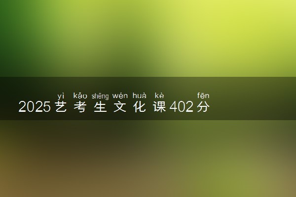 2025艺考生文化课402分能上浙江树人学院吗