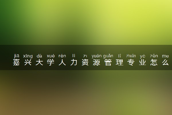 嘉兴大学人力资源管理专业怎么样 录取分数线多少