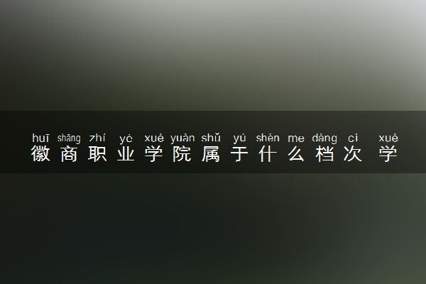 徽商职业学院属于什么档次 学校好不好