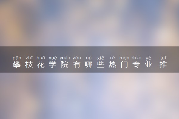 攀枝花学院有哪些热门专业 推荐的王牌专业