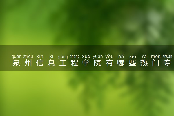 泉州信息工程学院有哪些热门专业 推荐的王牌专业