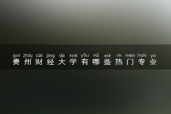 贵州财经大学有哪些热门专业 推荐的王牌专业