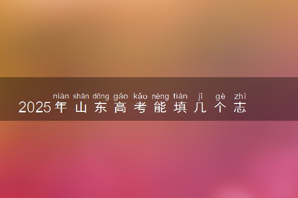 2025年山东高考能填几个志愿和几个专业