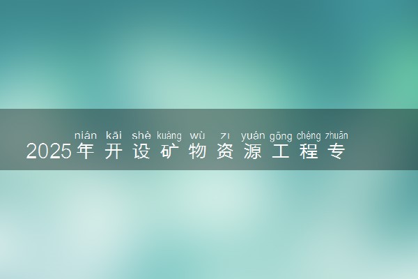 2025年开设矿物资源工程专业大学排名及评级 高校排行榜