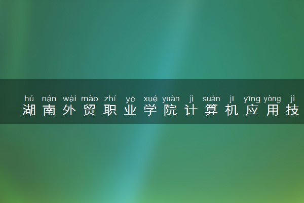 湖南外贸职业学院计算机应用技术专业怎么样 录取分数线多少