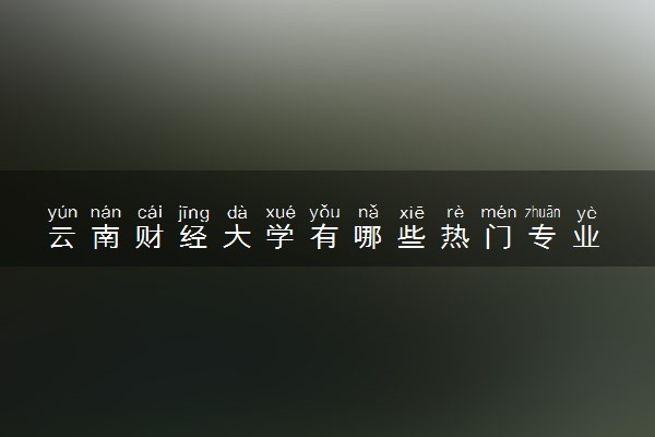 云南财经大学有哪些热门专业 推荐的王牌专业