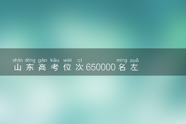山东高考位次650000名左右报什么大学好（2025年参考）