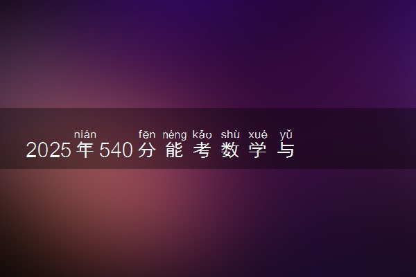 2025年540分能考数学与应用数学专业吗 540分数学与应用数学专业大学推荐