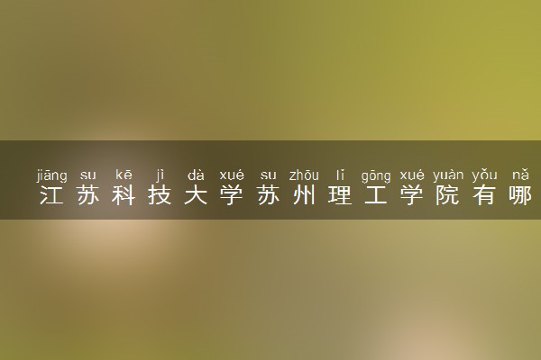 江苏科技大学苏州理工学院有哪些热门专业 推荐的王牌专业