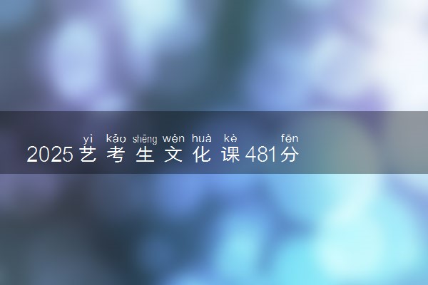 2025艺考生文化课481分能上上海财经大学吗