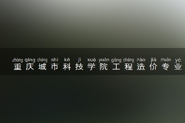 重庆城市科技学院工程造价专业怎么样 录取分数线多少
