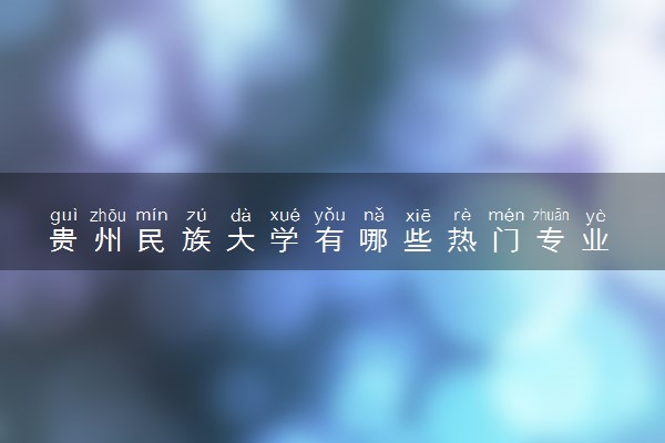 贵州民族大学有哪些热门专业 推荐的王牌专业