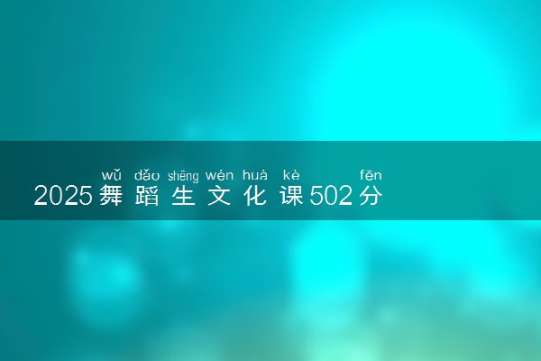2025舞蹈生文化课502分能上九江学院吗