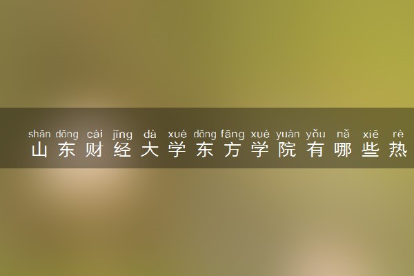 山东财经大学东方学院有哪些热门专业 推荐的王牌专业