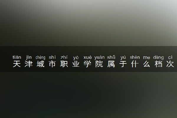 天津城市职业学院属于什么档次 学校好不好