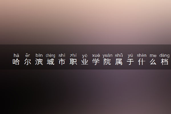 哈尔滨城市职业学院属于什么档次 学校好不好