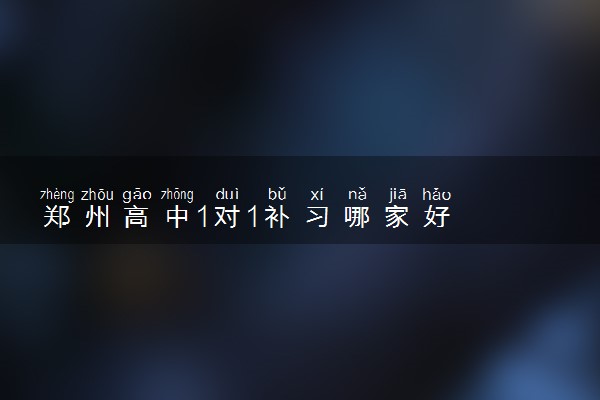 郑州高中1对1补习哪家好