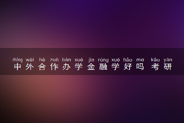 中外合作办学金融学好吗 考研难吗