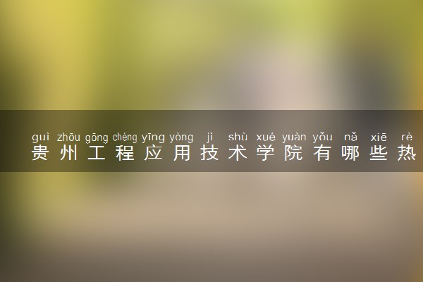贵州工程应用技术学院有哪些热门专业 推荐的王牌专业