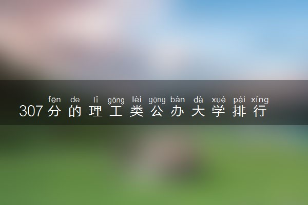 307分的理工类公办大学排行榜（2025考生参考)