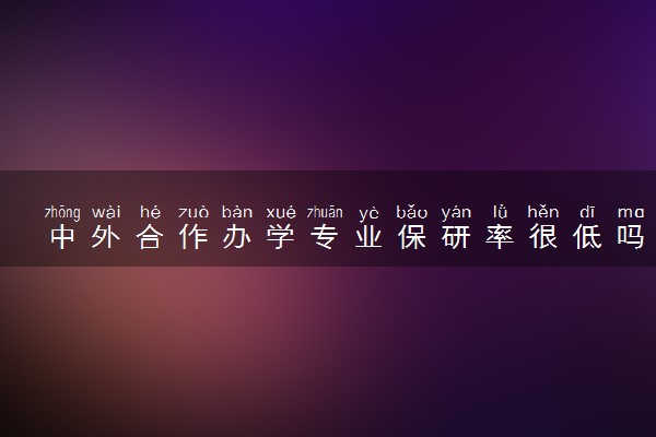 中外合作办学专业保研率很低吗 有限制吗