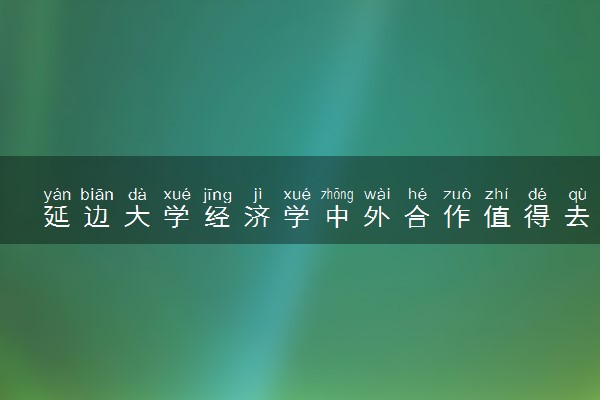 延边大学经济学中外合作值得去读吗 就业率如何
