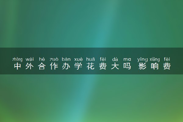 中外合作办学花费大吗 影响费用的因素有哪些