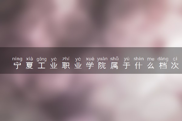 宁夏工业职业学院属于什么档次 学校好不好
