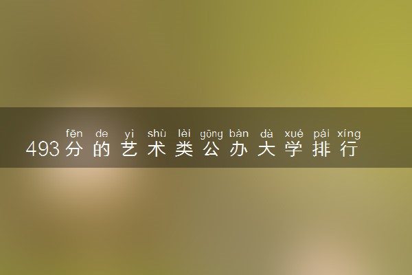 493分的艺术类公办大学排行榜（2025考生参考)