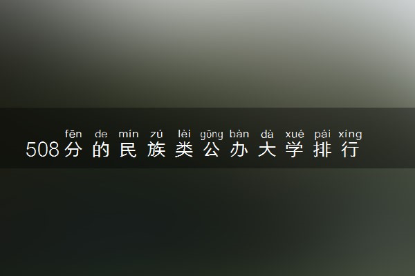 508分的民族类公办大学排行榜（2025考生参考)
