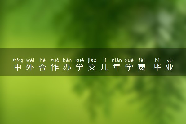 中外合作办学交几年学费 毕业后能干嘛