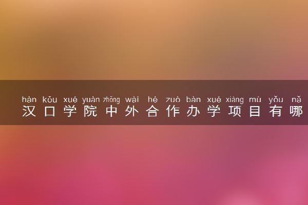 汉口学院中外合作办学项目有哪些 要出国吗