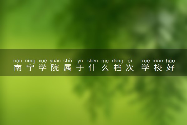 南宁学院属于什么档次 学校好不好